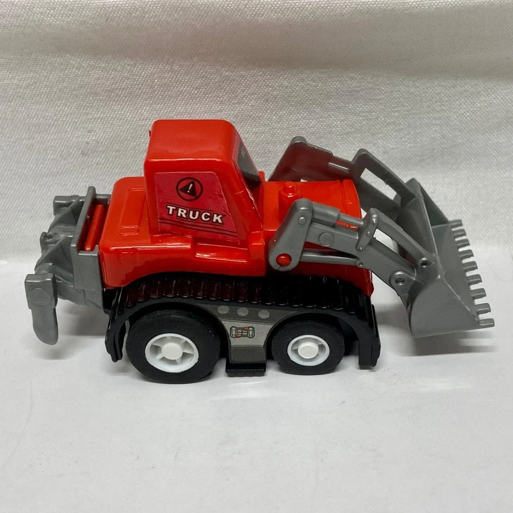Bulldozer Truck Kids Toy Pullback Play Action Rubber Tires Construction Vehicle
